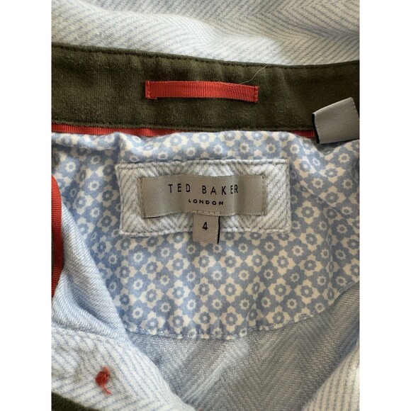 Ted Baker Men's Classic Blue Herringbone Polo Top Preppy Golf Shirt Size 4 - Picture 4 of 5